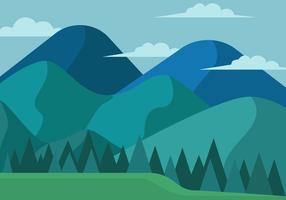 Paisaje de montaña en primera persona ilustración vectorial vector