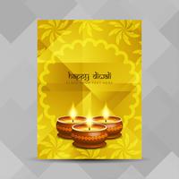 Plantilla de diseño de folleto abstracto feliz Diwali vector