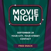 Movie Night Poster Template Vector
