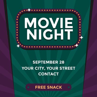 Movie Night Poster Template Vector