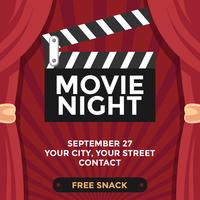 Movie Night Poster Mockup Vector