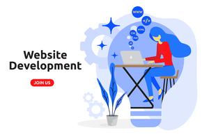 Website development concept modern flat design. Vector illustrat