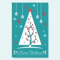 Poster With Christmas Mid-Century Tree vector