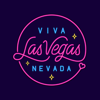 vector de insignia de neón de viva las vegas