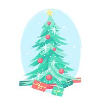 Mid Century Christmas Tree  Paint Brush Styles vector