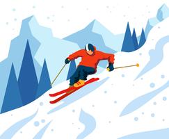 Skier Illustration vector