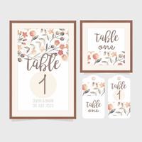 Vector Wedding Table Number Template