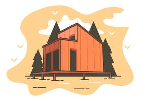 Cabaña en el bosque vector