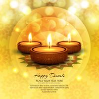 Happy diwali diya oil lamp festival background illustration vector