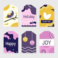 Winter Holiday Gift Tags Vector