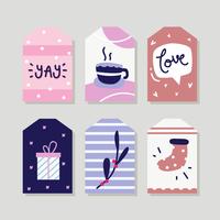 Winter Holiday Gift Tags Vector