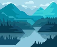 Mountain Landscape First Person Illustration vector