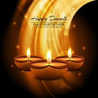 Happy diwali diya oil lamp festival background illustration vector