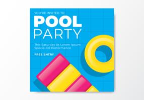 Tarjeta de invitación a la fiesta en la piscina vector