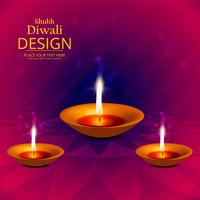 Happy diwali diya oil lamp festival background illustration vector