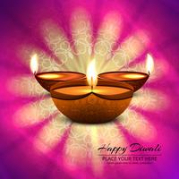 Happy diwali diya oil lamp festival background illustration vector