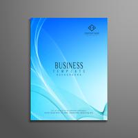 Abstract blue wavy business flyer template design vector