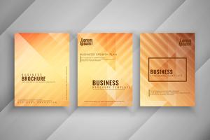 Abstract geometric business brochure set vector