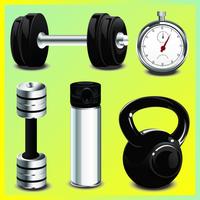 Realistic Gym Tools vector