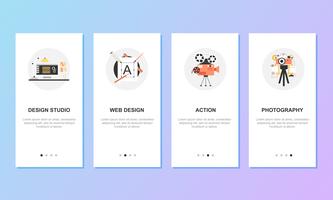 Onboarding screens for mobile app templates concept vector