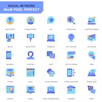 Simple Set Social Media and Network Flat Icons for Website and Mobile Apps vector