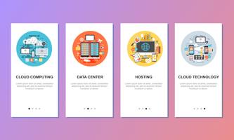 Onboarding screens for mobile app templates concept vector