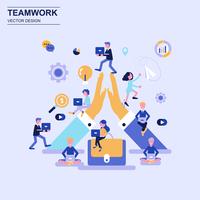 Teamwork and business flat design concept vector