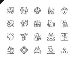 Simple Set Teamwork Line Icons for Website and Mobile Apps. vector
