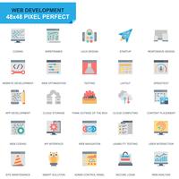 Simple Set Web Disign and Development Flat Icons vector