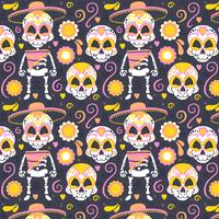 Vector Day of the Dead Seamless Pattern