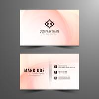 Abstract pink wavy modern business card template  vector