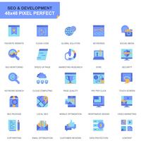 Simple Set Seo and Development Flat Icons vector