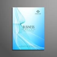 Abstract blue wavy business flyer template design vector