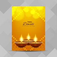 Plantilla de diseño de folleto religioso abstracto feliz Diwali vector