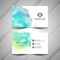 Abstract watercolor business card design vector