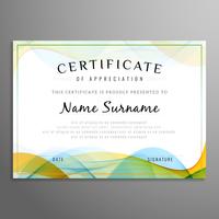 Abstract certificate wavy background vector