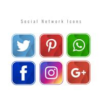 Abstract social media icon background vector