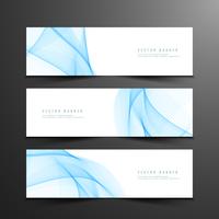 Conjunto de banners ondulado abstracto vector