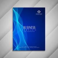 Diseño de plantilla de folleto de negocio ondulado abstracto vector