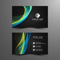 Abstract colorful wavy business card template  vector