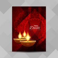 Plantilla de diseño de folleto abstracto feliz Diwali vector