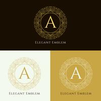 Abstract elegant emblem design set