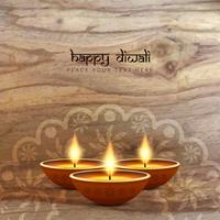 Abstract Happy Diwali wood texture background vector