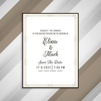 Diseño de tarjeta de invitación de boda elegante abstracto vector