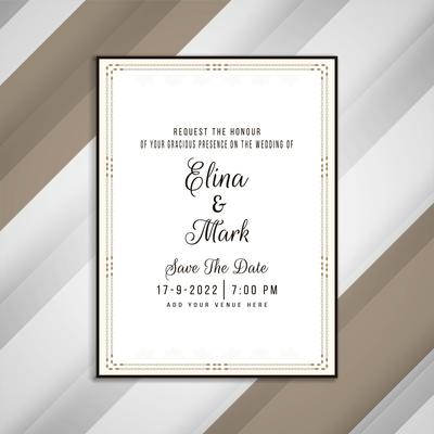 Abstract elegant wedding invitation card design