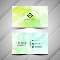 Abstract watercolor business card design vector