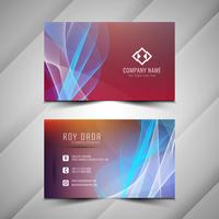 Abstract colorful wavy business card stylish template vector