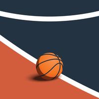 Basketball On The Court Vector Illustration