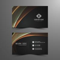 Abstract stylish wavy business card template vector