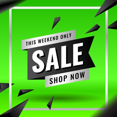 Green Sale Banner Template For Business Marketing Elements